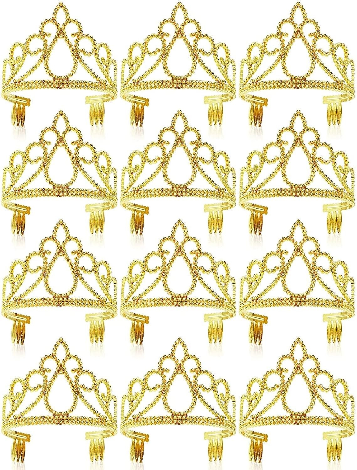 12 Pack Gold Tiara for Girls, Princess Dress Up Crown for Kids Costume Birthday Party Favors in B... | Amazon (US)