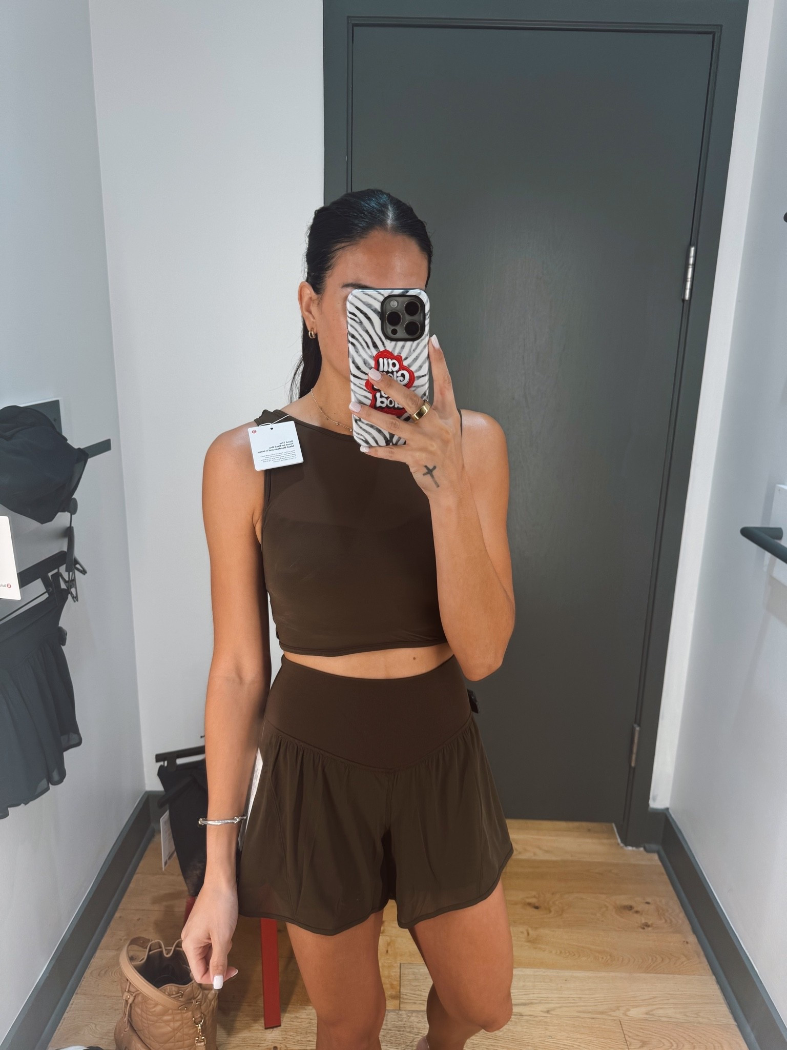Lululemon mesh top and shorts. Activewear