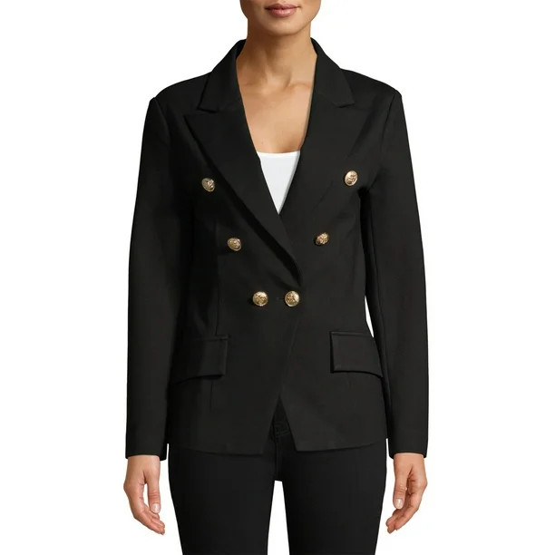 Attitude Unknown Women's Metallic Button Blazer | Walmart (US)
