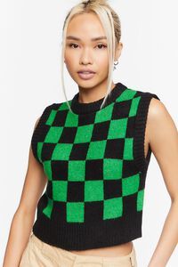 Checkered Cropped Sweater Vest | Forever 21 (US)