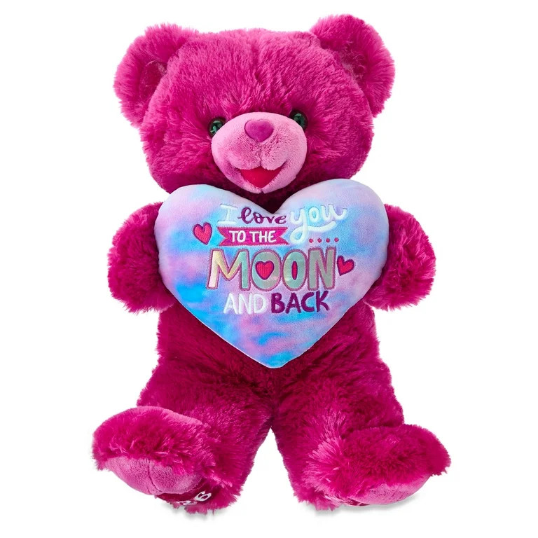 Large Sweetheart To the Moon and Back Teddy Bear Plush, Pink, 14", Valentine's Day by Way To Cele... | Walmart (US)
