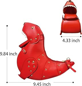 Fozehlad Women Dinosaur Shaped Shoulder Handbag PU Leather Rivet Purses Stegosaurus Cross Body Pu... | Amazon (US)