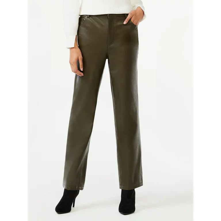 Scoop Women's Faux Leather Relaxed '90s Pants | Walmart (US)