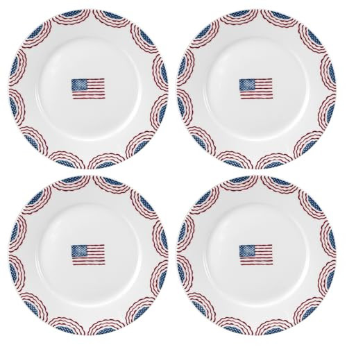 Amazon.com | Acellegic 4 Pcs 10 Inch 4th of July Plates Patriotic American Flag Independence Day ... | Amazon (US)