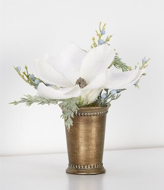 Southern Living Blue Christmas Collection Magnolia & Cedar Faux Floral Arrangement | Dillard's | Dillard's