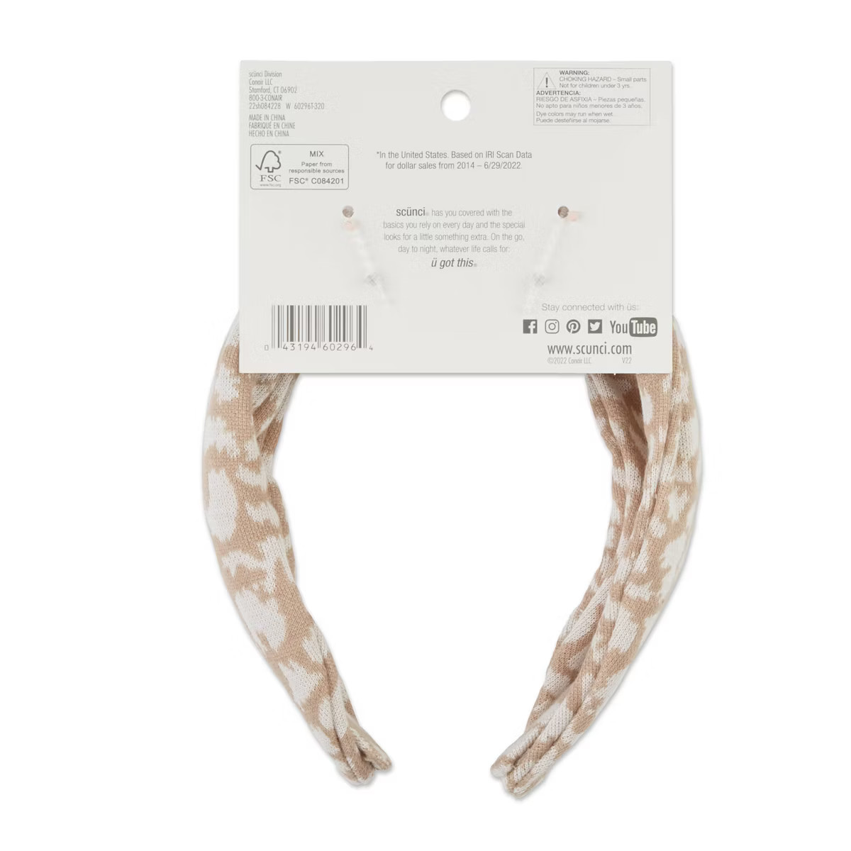 scunci Basic Knitted Headband - Tan White | Target