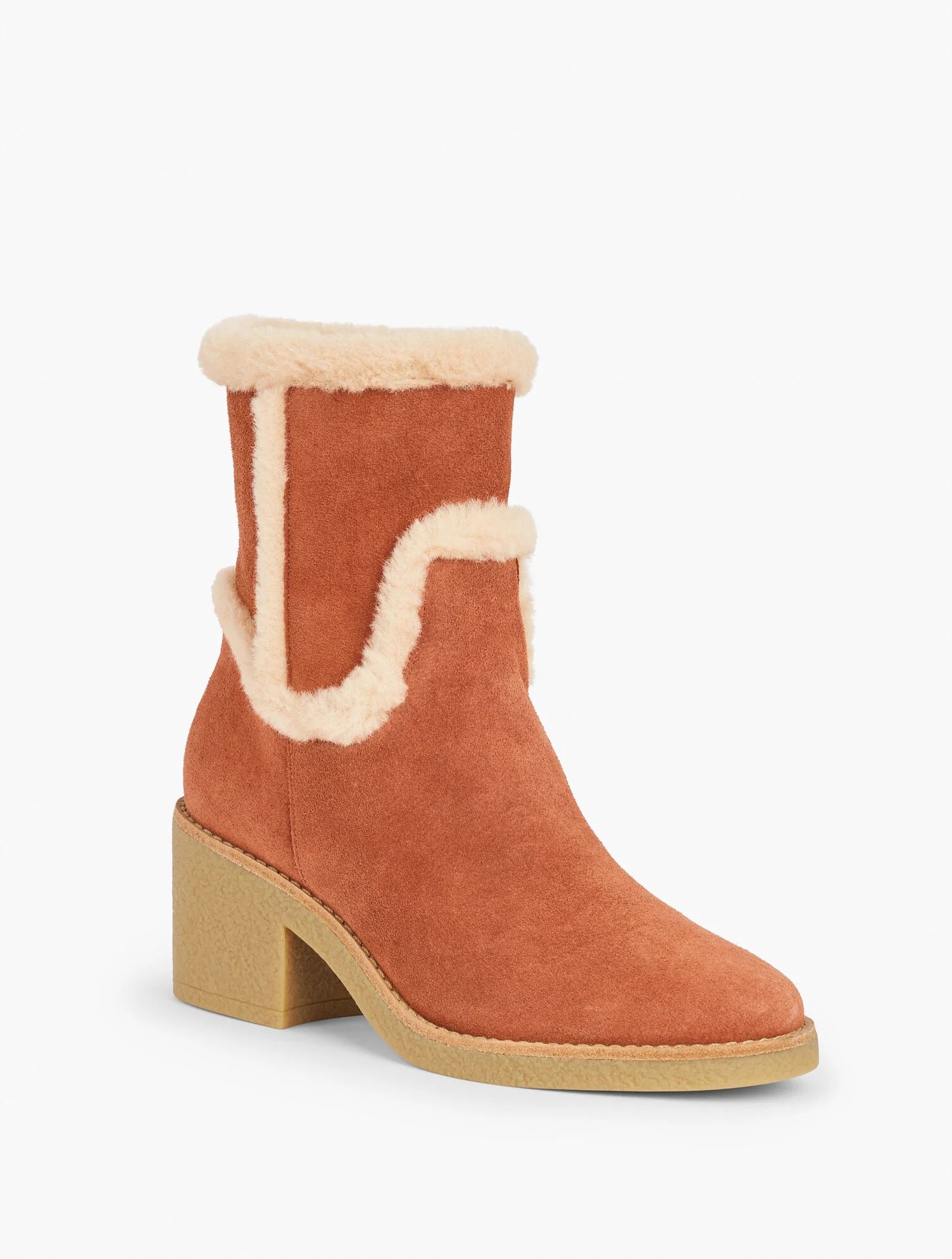 Reese Sherpa Block Heel Boots - Suede | Talbots