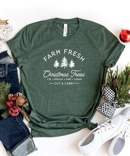 Forest &amp; White Farm Fresh Christmas Trees&apos; Crewneck Tee - Women | Zulily