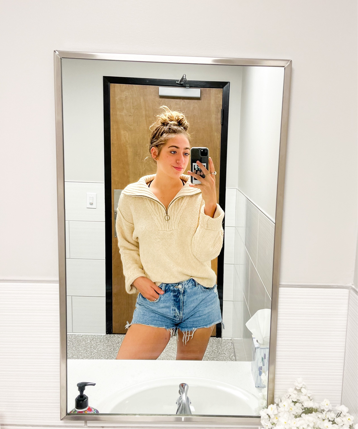 Pre-fall outfit! I love this cute quarter zip sweater. This cream neutral tone pairs perfect with so many colors! #fallfashion

#LTKunder50 #LTKSeasonal #LTKfit