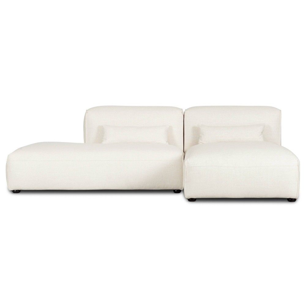 2pc Tourbino Left Armless Chaise Modular Sofas Mist White - Poly & Bark | Target