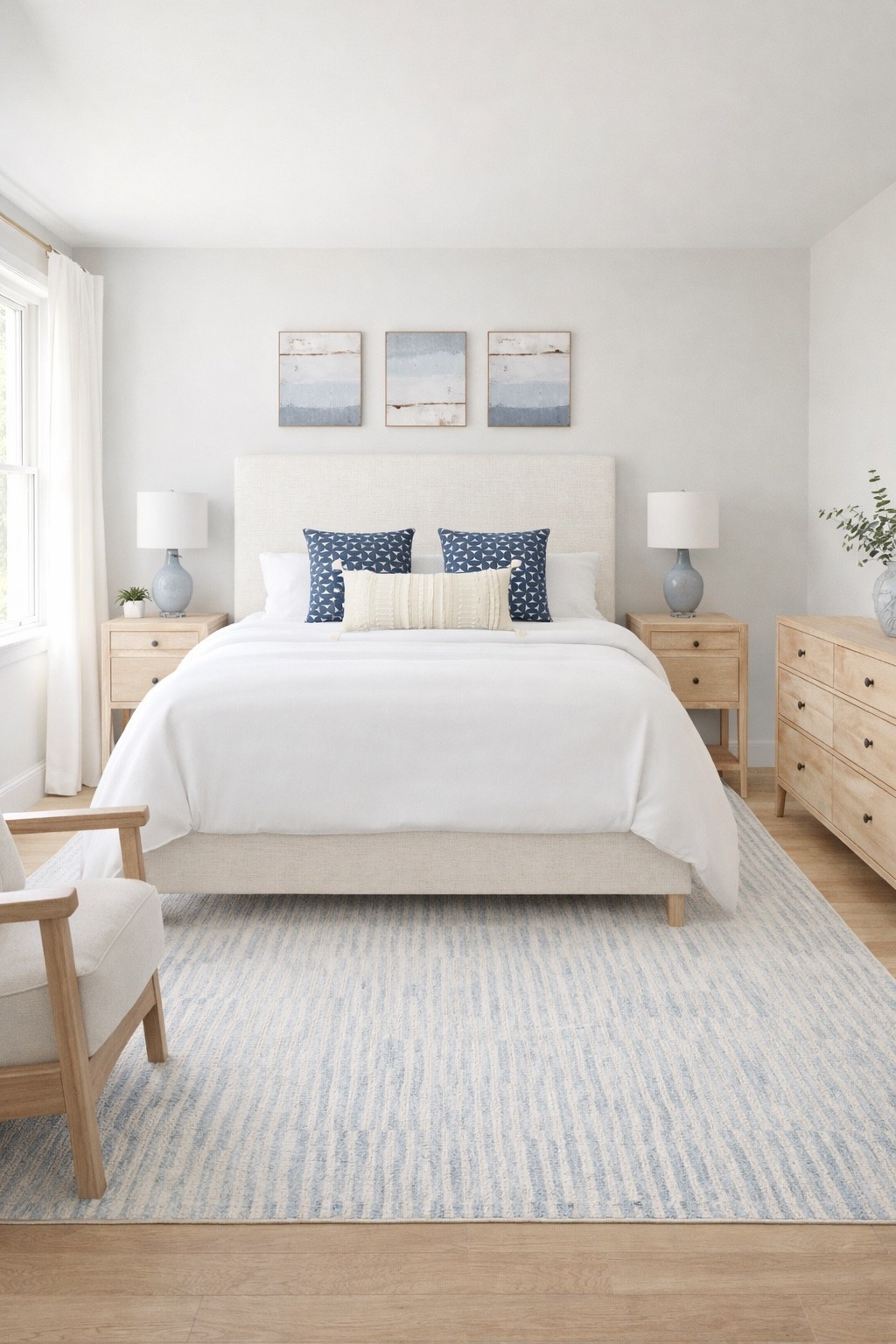 Master Bedroom Ideas:  Blue Coastal Bedroom with Light Wood Furniture 

coastal bedroom decor, coastal bedroom ideas, beach house bedroom, neutral coastal decor, blue and white bedroom, coastal bedding, upholstered headboard bed, neutral bedroom furniture, light wood bedroom furniture, coastal nightstands, modern coastal bedroom, coastal farmhouse decor, beach inspired bedroom, airy bedroom design, soft blue bedroom accents, coastal wall art, layered bed pillows, textured neutral bedding, coastal area rug, light wood dresser, coastal table lamps, coastal home decor, serene bedroom aesthetic, relaxed coastal style, bright neutral bedroom, coastal interior design

#LTKHome