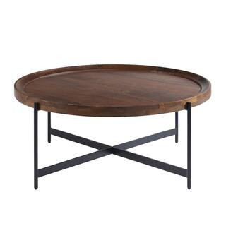 Alaterre Furniture Brookline 42 in. Medium Chestnut 18 in H Round Wood Coffee Table AWBL4268 - Th... | The Home Depot