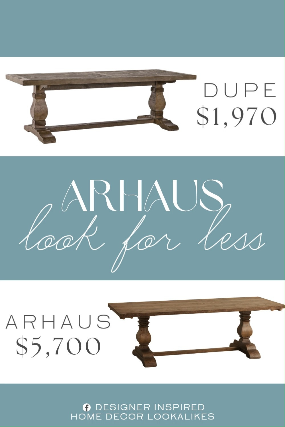 Inspired by Arhaus Reclaimed Dining Table. Reclaimed Wood Dining Table. Solid Wood Farmhouse Table. Rustic Modern Dining Table. Contemporary Dining Table. Pedestal Wood Dining Table. Trestle Base Dining Table. Pedestal Kitchen Table. 

Home more affordable option find copy cat similar look for less budget friendly affordable cheap cheaper beautiful pretty. Clearance sale coupon code discount code promo code luxury lookalike look a like Inspo inspiration inspired by idea ideas Love like these? I share multiple every day in my FB group.
#arhausinspired #diningtable #reclaimedwoodtable #farmhousetable #solidwoodtable #kitchentable #furniturefinds #diningroominspo 

 #LTKHome