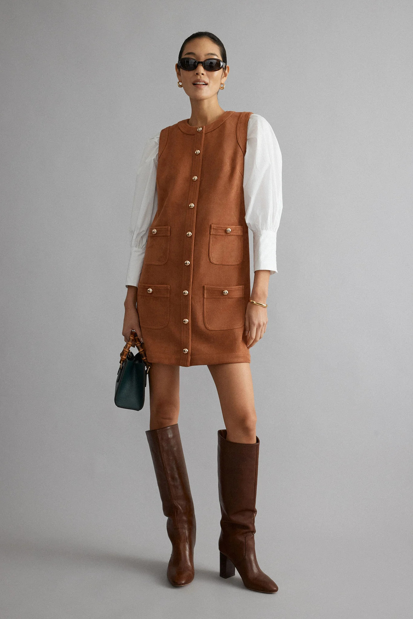 Cognac Suede Ollie Dress | Tuckernuck (US)