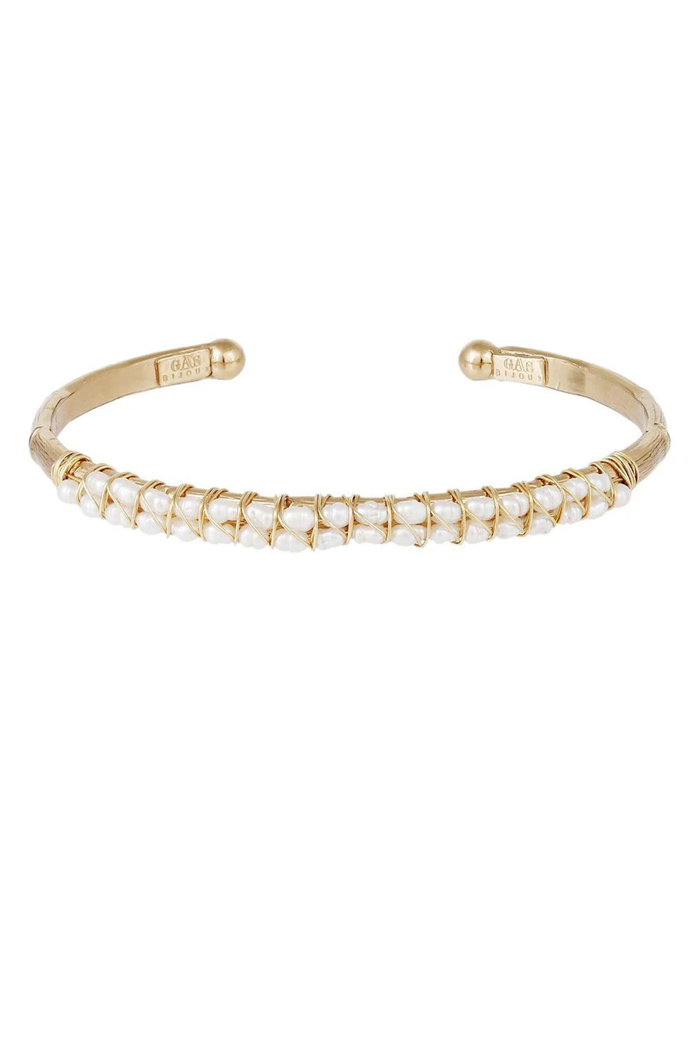 Pearl Large Lyre Bangle Bracelet | GAS BIJOUX | Marissa Collections