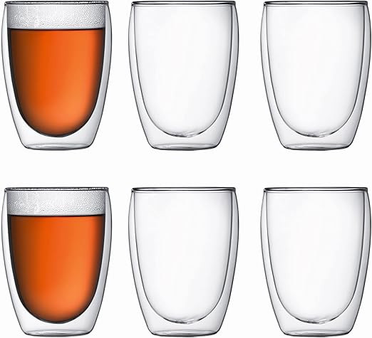 Bodum - 4559-10-12US Bodum Pavina Double Wall Insulated Glasses, 12 Oz. (6-Pack), Clear | Amazon (US)