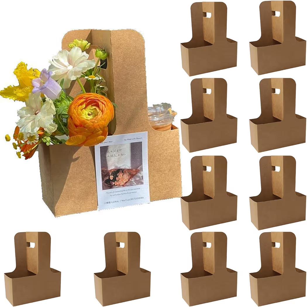 Coffee Jacquard Box, Handled Drink Carrier, Juice Holder, Take Out Cup Carriers to Go Coffee Cup ... | Amazon (CA)