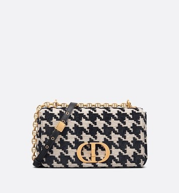 Medium Dior Caro Bag Black Macro-Houndstooth Technical Canvas | DIOR | Dior Beauty (US)