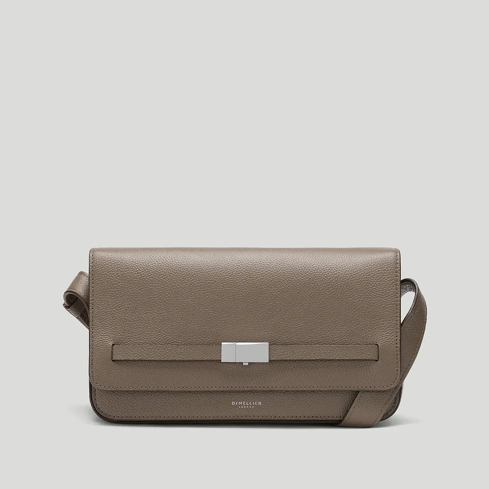 The New York Crossbody | Dark Taupe Small Grain | DeMellier | DeMellier