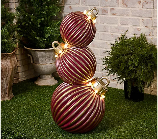 Illuminated Indoor/Outdoor 32" Stacking Ornaments by Kim Gravel - QVC.com | QVC