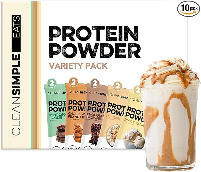 Clean Simple Eats Whey Protein Powder, Variety Pack, Naturally Sweetened Flavors, 100% Grass Fed ... | Amazon (US)