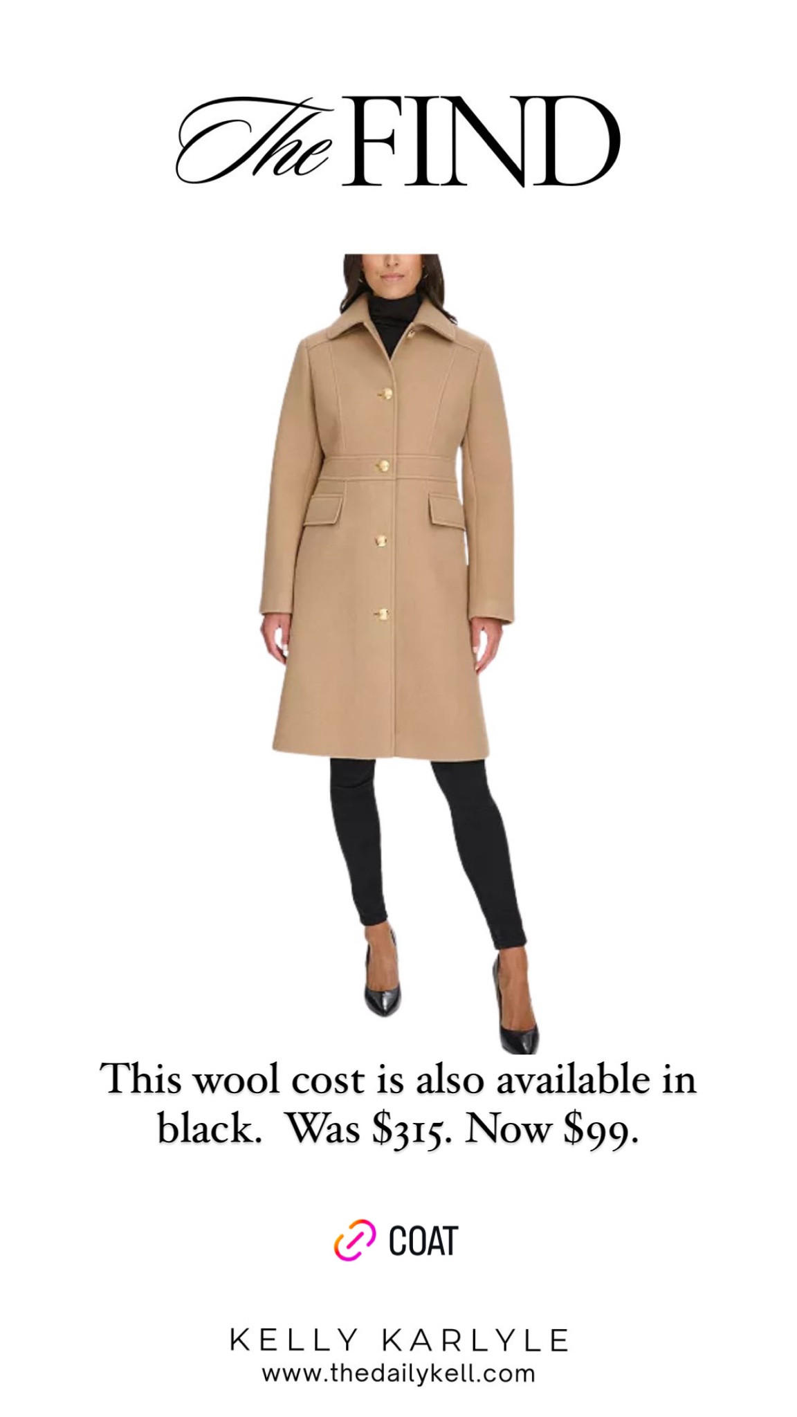 A wool coat just under $99 that comes in black and camel with beautiful gold button details.  A great holiday gift.  On sale for #blackfriday 

#LTKFindsUnder100 #LTKCyberWeek #LTKHoliday