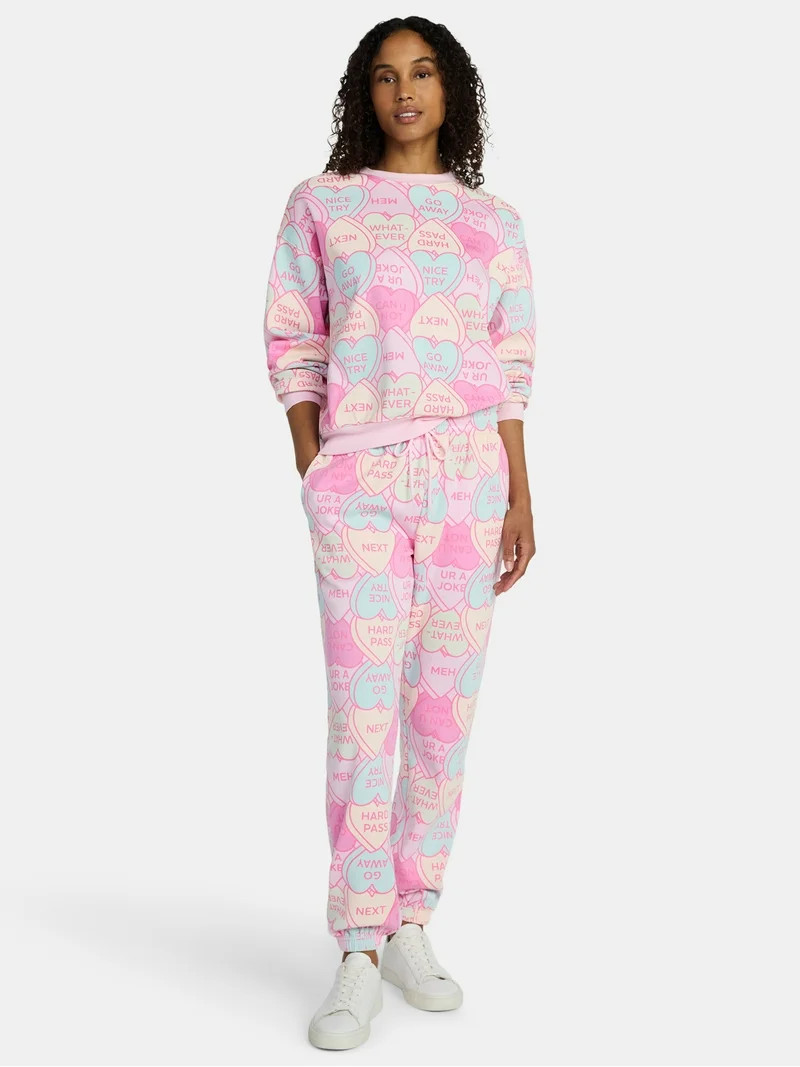 Candy Hearts Women's Graphic Sweatshirt with Long Sleeves, Sizes XXS-XXL | Walmart (US)