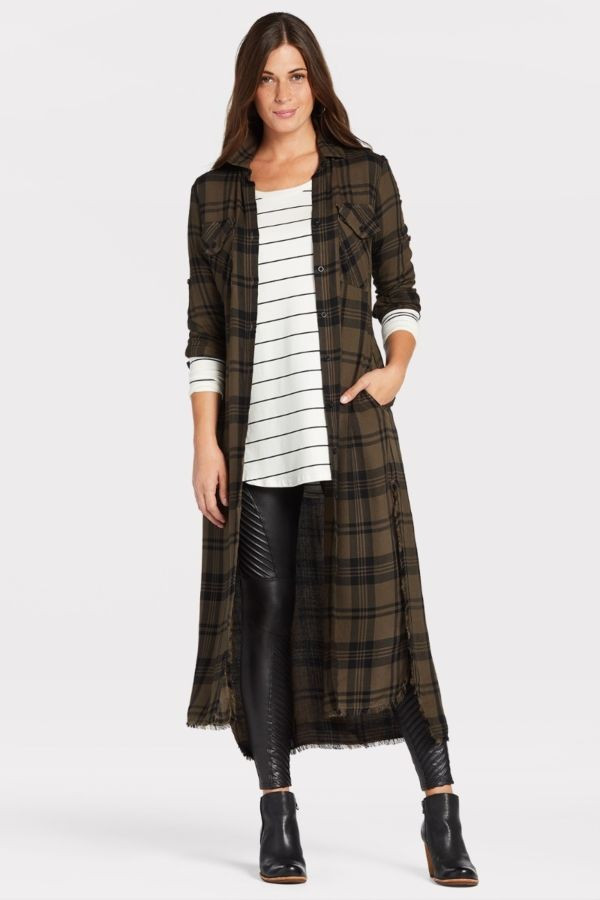 Plaid Maxi Shirt | Evereve