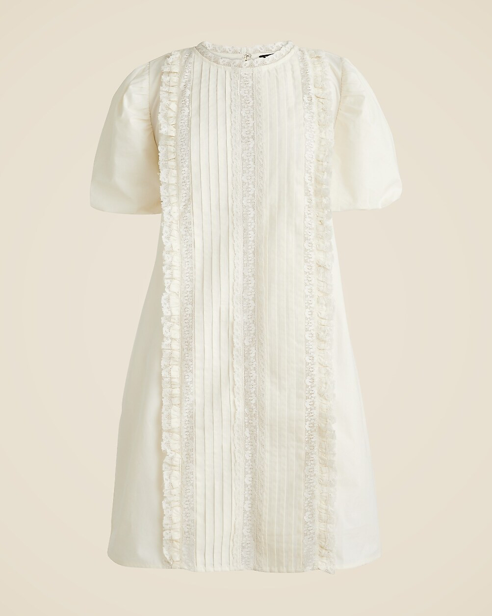 Lace-trim pintuck dress | J. Crew US