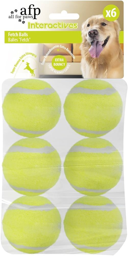 ALL FOR PAWS Dog Tennis Balls for Dogs, Great for Mini Ball Launcher, 6 Pack 2 Inch Tennis Balls | Amazon (US)