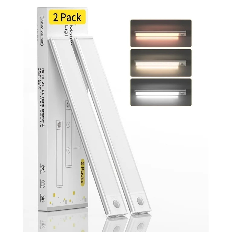 COSJM Under Cabinet Lighting 54 LED, Motion Sensor Light Indoor with 3 Color Dimmable, Battery Op... | Walmart (US)