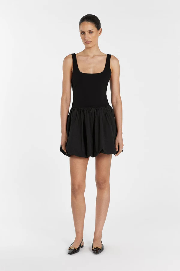 LULA BLACK BUBBLE MINI DRESS | DISSH