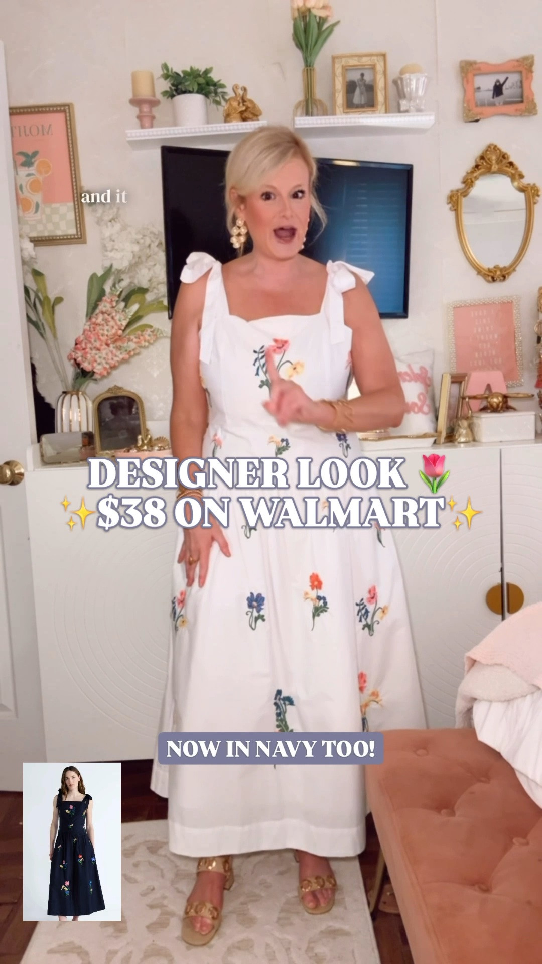 Walmart dress | embroidered maxi dress | cotton summer dress | designer look for less | Walmart vacation dress

This Walmart embroidered maxi dress looks like such a designer find, and it is only $38 right now.

The floral embroidery, square neckline, tie shoulder straps, fit-and-flare shape, smocked back, side pockets, and 100% cotton poplin fabric make it feel so pretty for summer. It has that elevated cottagecore meets coastal resort dress look, but at a Walmart price.

I did a large for more room in the bust, but it is running more generous than expected, so I could have done a medium. If you are between sizes, I would consider going down.

This is such a good Walmart dress for summer weddings, bridal showers, baby showers, graduation parties, garden parties, beach vacations, resort trips, church, brunch, family photos, vacation dinners, Memorial Day weekend, Fourth of July outfits, and warm weather events. It also comes in navy, which gives it an even dressier blue floral summer dress feel.

Style it with gold sandals, raffia wedges, pearl earrings, a straw clutch, flat sandals, or a woven tote for an easy polished summer outfit.

Walmart dress, Walmart dresses, Walmart fashion finds, Walmart summer dress, embroidered maxi dress, floral embroidered dress, cotton maxi dress, 100 cotton dress, cotton summer dress, white maxi dress, white summer dress, blue floral dress, navy maxi dress, square neck dress, tie strap dress, dress with pockets, summer wedding guest dress, wedding guest dress, bridal shower dress, baby shower dress, graduation dress, vacation dress women, resort dress, beach vacation dress, cottagecore dress, coastal dress, designer look for less

#LTKFindsUnder50 #LookForLess #WalmartStyle #WalmartFinds #GoingViral #SummerDresses #WeddingGuestDress

#LTKSeasonal #LTKootd #LTKWedding