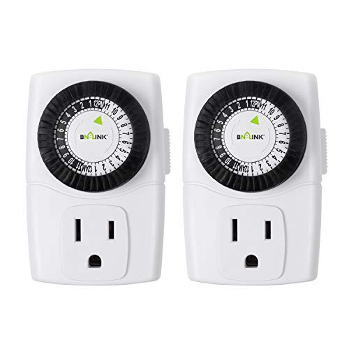 BN-LINK BND-60/U47 Indoor Mini 24-Hour Mechanical Outlet Timer, 3-Prong, 2-Pack | Amazon (US)