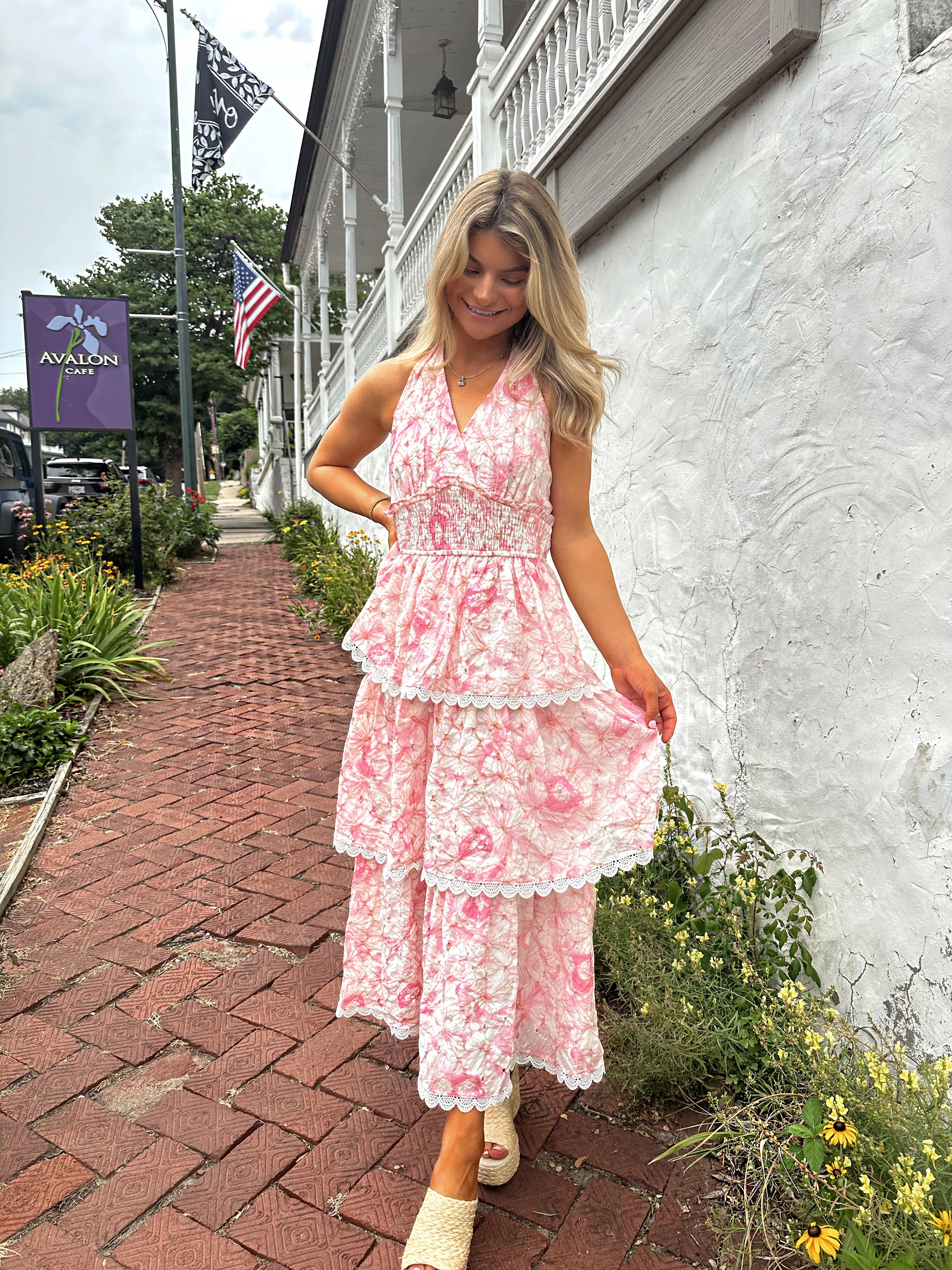 Lena Maxi Dress - Pink Floral | Ave + Liv Boutique