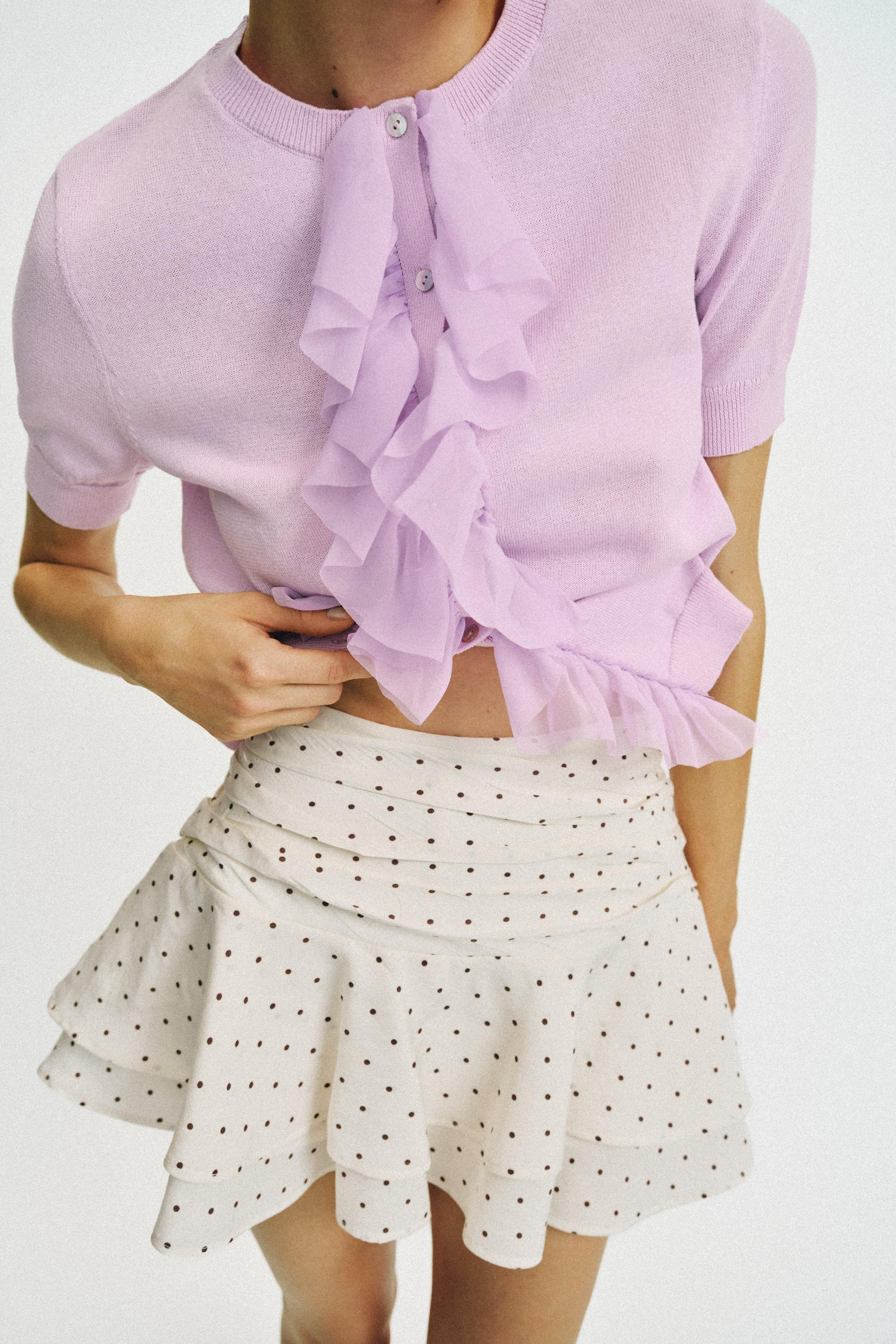 POLKA DOT SKORT WITH RUFFLES | Zara UK