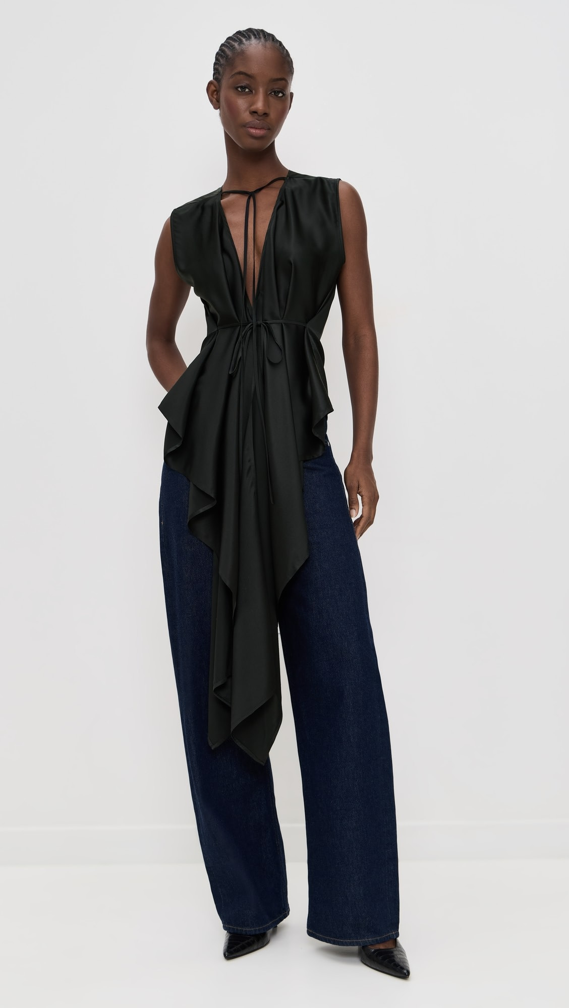 Scarf Drape Silk Top | Shopbop