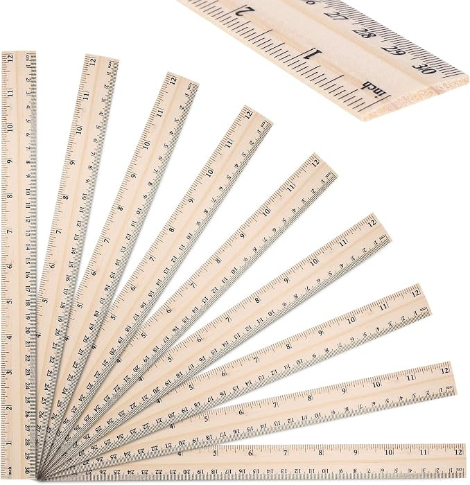 40 Pack Wooden Rulers, 12 Inch/30 cm, Double-Sided for Classroom | Amazon (US)