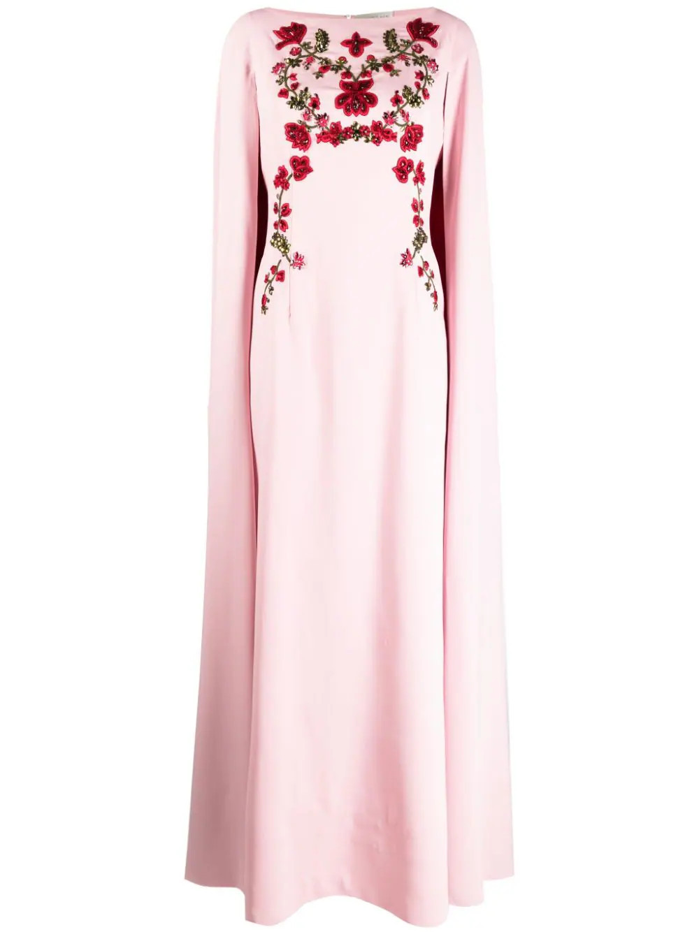 Sachin & Babi Vittoria embroidered cape gown - Pink | Farfetch Global