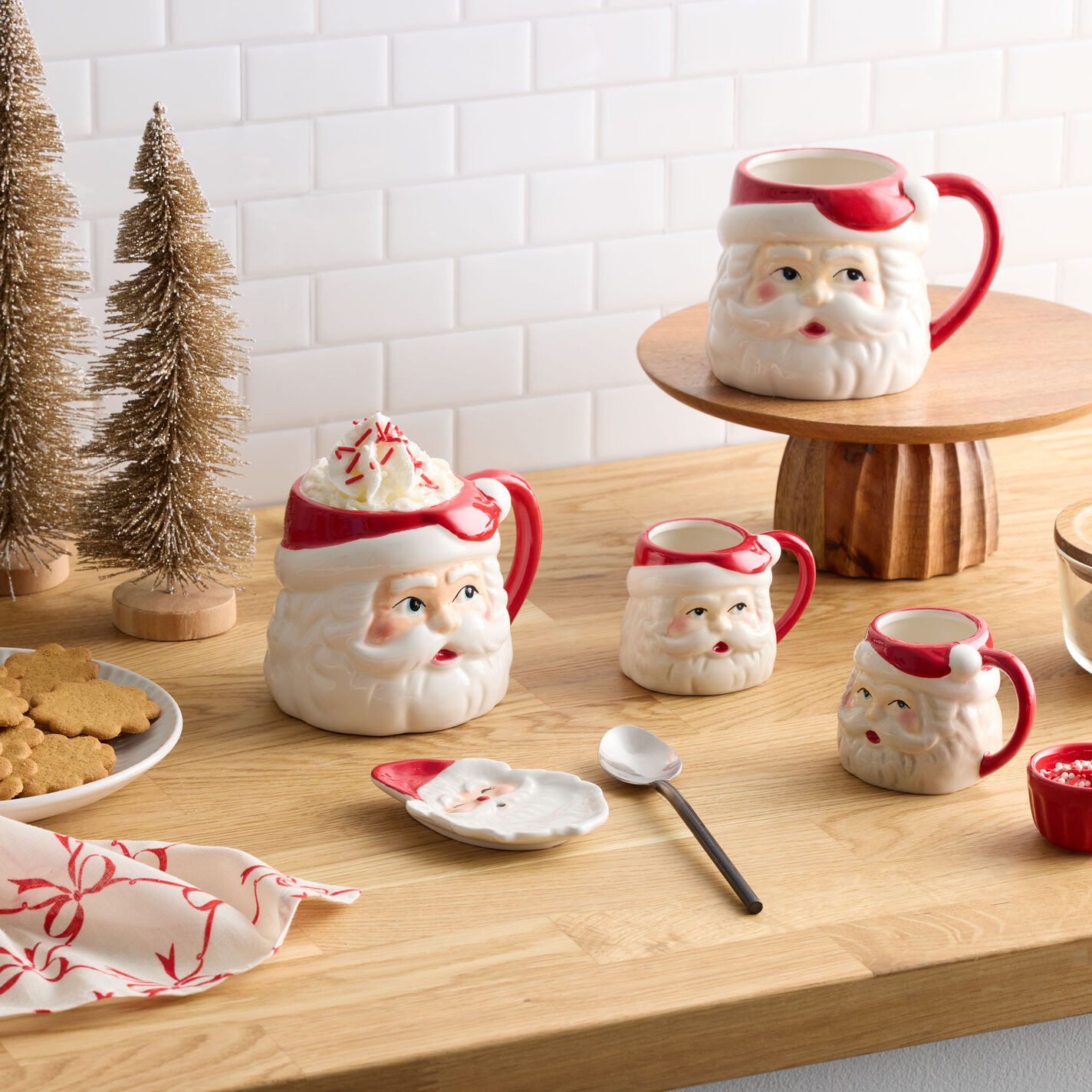 Jolly Santa Hand Painted Figural Ceramic Espresso Mug Set of 2 | World Market