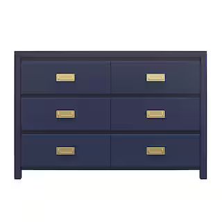 Monarch Hill Haven 6-Drawer Navy Dresser (31.41 in. H x 47.32 in. W x 19.8 in. D) | The Home Depot