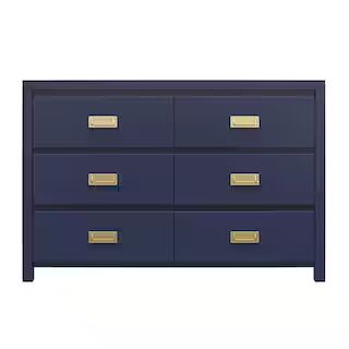 Monarch Hill Haven 6-Drawer Navy Dresser (31.41 in. H x 47.32 in. W x 19.8 in. D) | The Home Depot