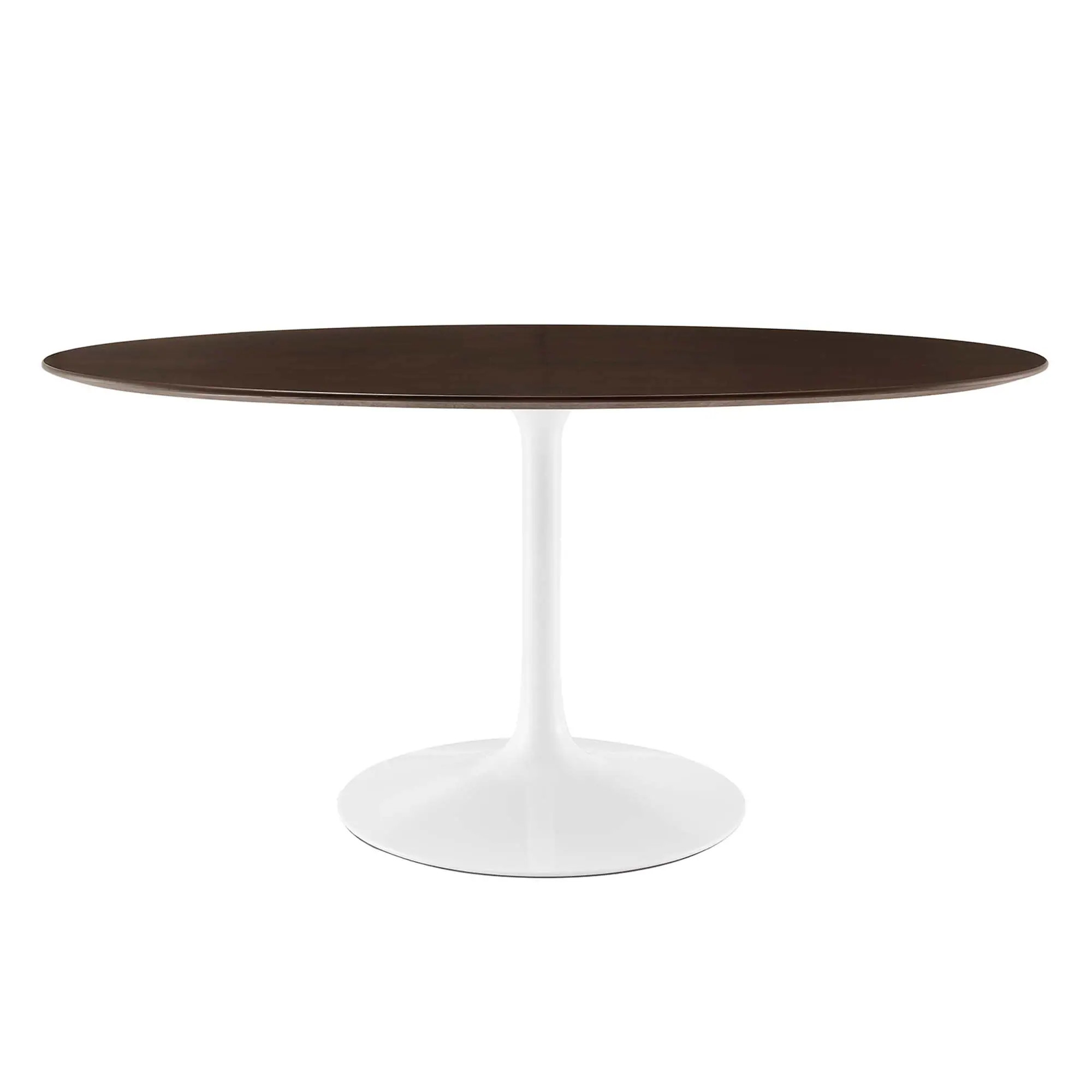 Modway Lippa 60 Inch Oval Cherry Walnut Wood Dining Table in White Cherry Walnut one_size in Brown | EEI-5194-WHI-CHE | Lowe's