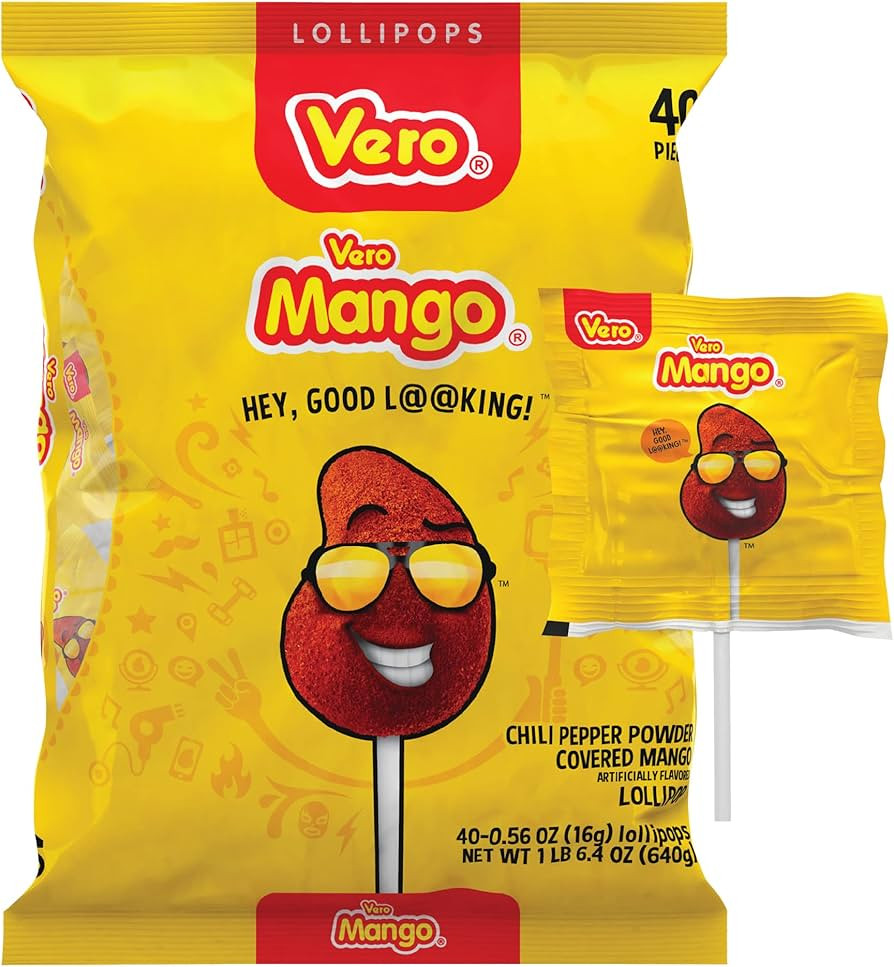 Vero Mango, Chili Covered Mango Flavored Lollipops, 40 Pieces | Amazon (US)