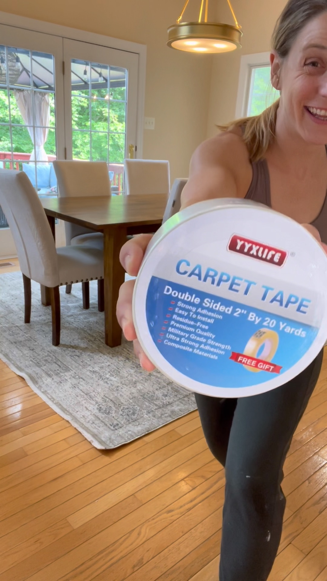 This is the best carpet tape! I don't use carpet pads, but I secure each of my rugs to the wood floor or to the carpet with this tape. The rug will come off easily with no damage to your new rug or to the floor. I promise!

Dining room table, area rug, neutral decor, home, gray rug, kitchen, home hacks, cheap tools 



#LTKFindsUnder50 #LTKHome #LTKVideo