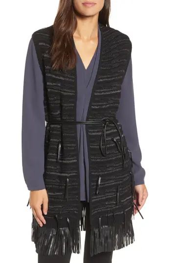 Women's Nic+Zoe Fuse Faux Leather Fringe Vest | Nordstrom