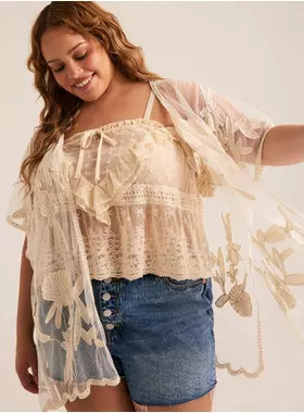 Floral Applique Ruana | Torrid (US & Canada)