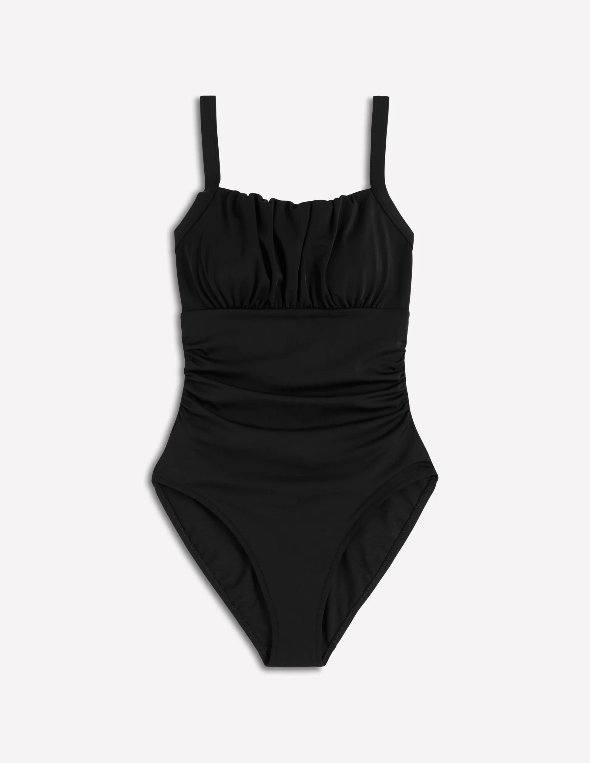 Skiathos Ruched Panel Swimsuit-Black | Boden UK