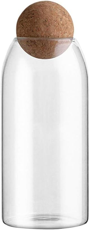 BESTONZON Glass Jar with Wood Lid Ball 1200ML Clear Candy Jar Mason Jars Food Storage Canister fo... | Amazon (US)