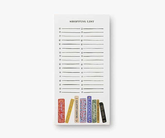 RIFLE PAPER CO. Cookbooks Market Pad, 8.5" L x 4.25" W, 65 Tear-Off Pages, Features an Attachable... | Amazon (US)